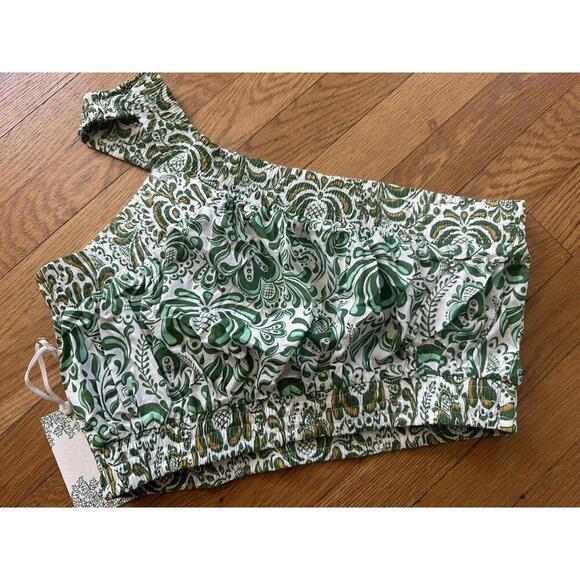 Tuckernuck Hyacinth House Green Floral Gina Crop Top $98 NWT Extra Small XS - Picture 4 of 5